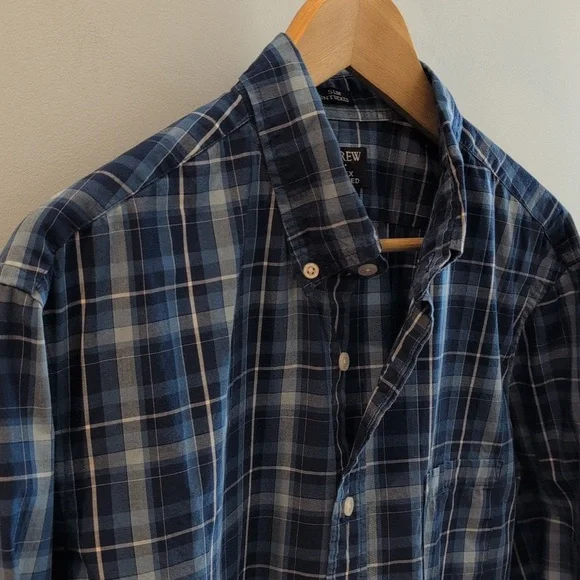 J. Crew Men's Large Slim Untucked Flex Washed Long Sleeve Shirt Style #BI051 - Picture 5 of 15